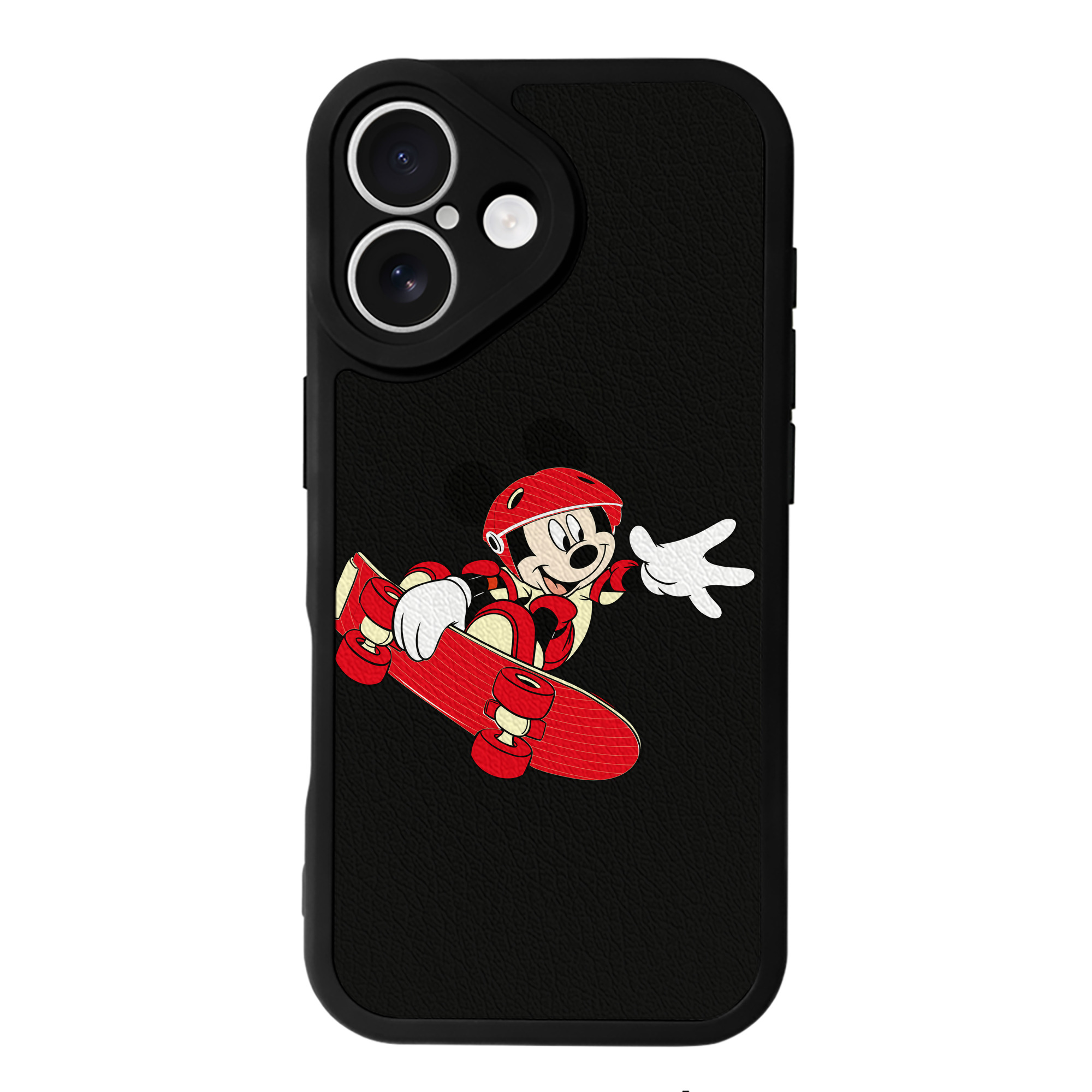（画像用） ミッキーマウス Mickey Mouse 【iPhone 16シリーズ対応】シリコンスマホケース（レザー調） 材質：シリコン